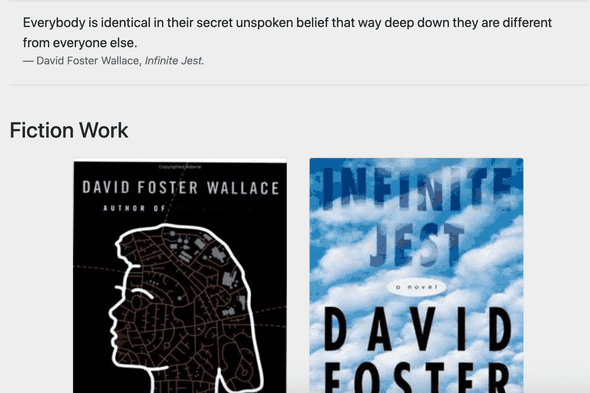 Screenshot of the David Foster Wallace tribute website